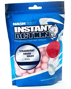 Nash Instant Action Strawberry Crush Boilies 15mm 200gr